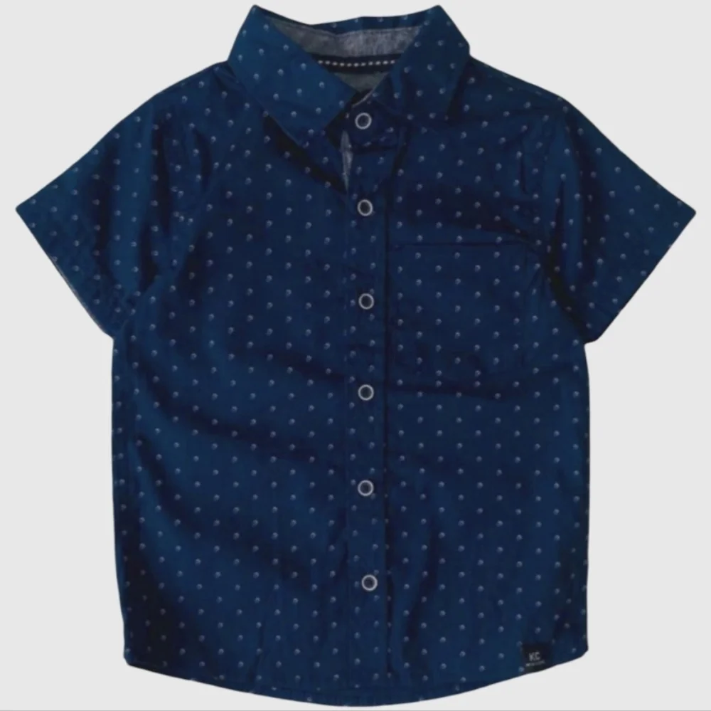 The Children's Place Boy Light Blue and Navy Button Down Shirts Size 8